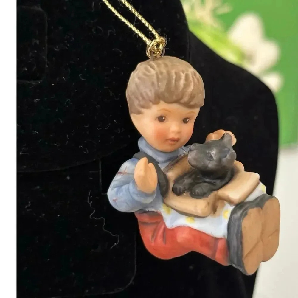 1997 Berta Hummel Goebel Boy Dog "The Best Gift" Christmas Ornament